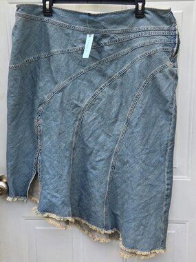 NWT 16W Denim Skirt Pilcro Asymmetric Seamed Midi for Anthropologie